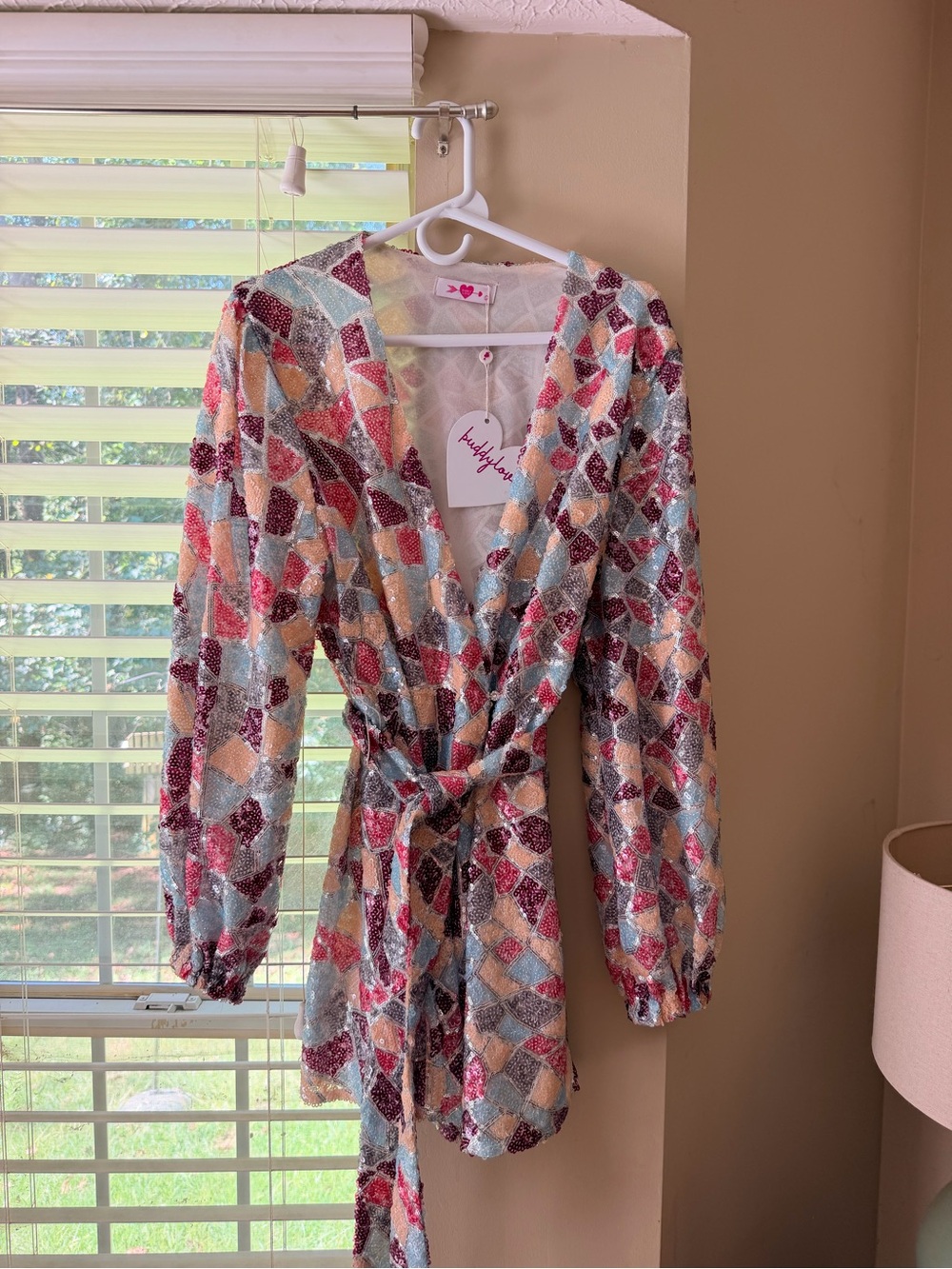 Buddy Love Adeline Sequin Wrap Dress Large NWT